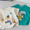 Short Sleeve T-Shirt  Kids Summer Cartoon Bottoming Shirt Baby Unisex Printing Breathable Pure Cotton Trendy Crew Neck Tops