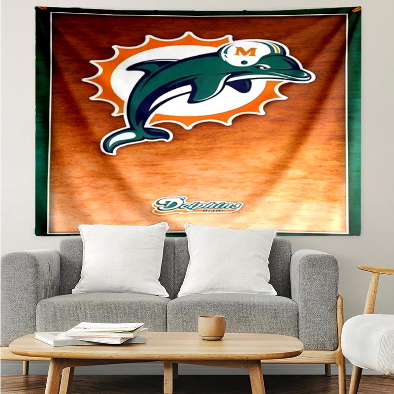 Delfine Team Logo Artwork Schnelltrocknendes Wandteppich zum Aufhängen für Schlafzimmer, Wohnzimmer, Spielzimmer, Dekor Kunstzimmer Wandteppich Feiertags- und Geburtstagsgeschenke