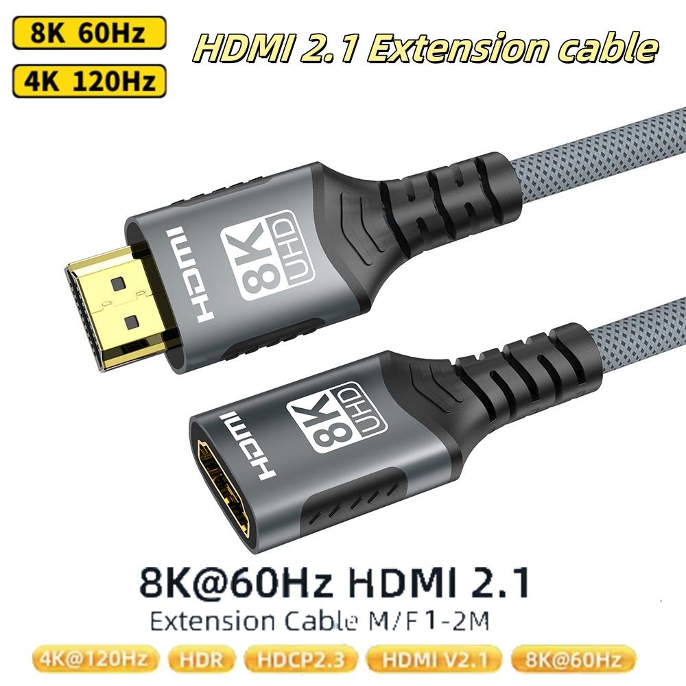 HDMI 2.1 Extension cable 8K HDMI 2.1 Cable Male to Female Extension 8K@60Hz 4K@120Hz For HDTV RTX PS5 Xbox HDR Video PC Laptop