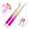Double-Ended Eyelashes Extension Tweezers Makeup Tools Nail Art Tweezers With Silicone Pressing Head Nail Stickers Pick Up Clip