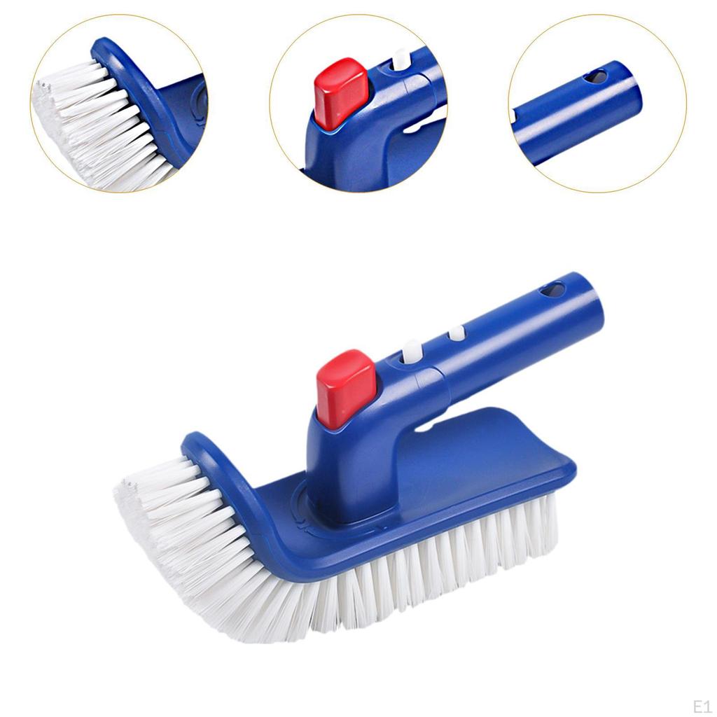 Pool Brush Hand Scrub Curved End Bristles Lightweight Rotatable Head Cleaning for
