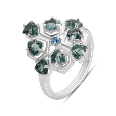 Silver Ring with Natural London Blue Topaz 1.728ct, Topaz, Item Weight 3.9 G (2196051)