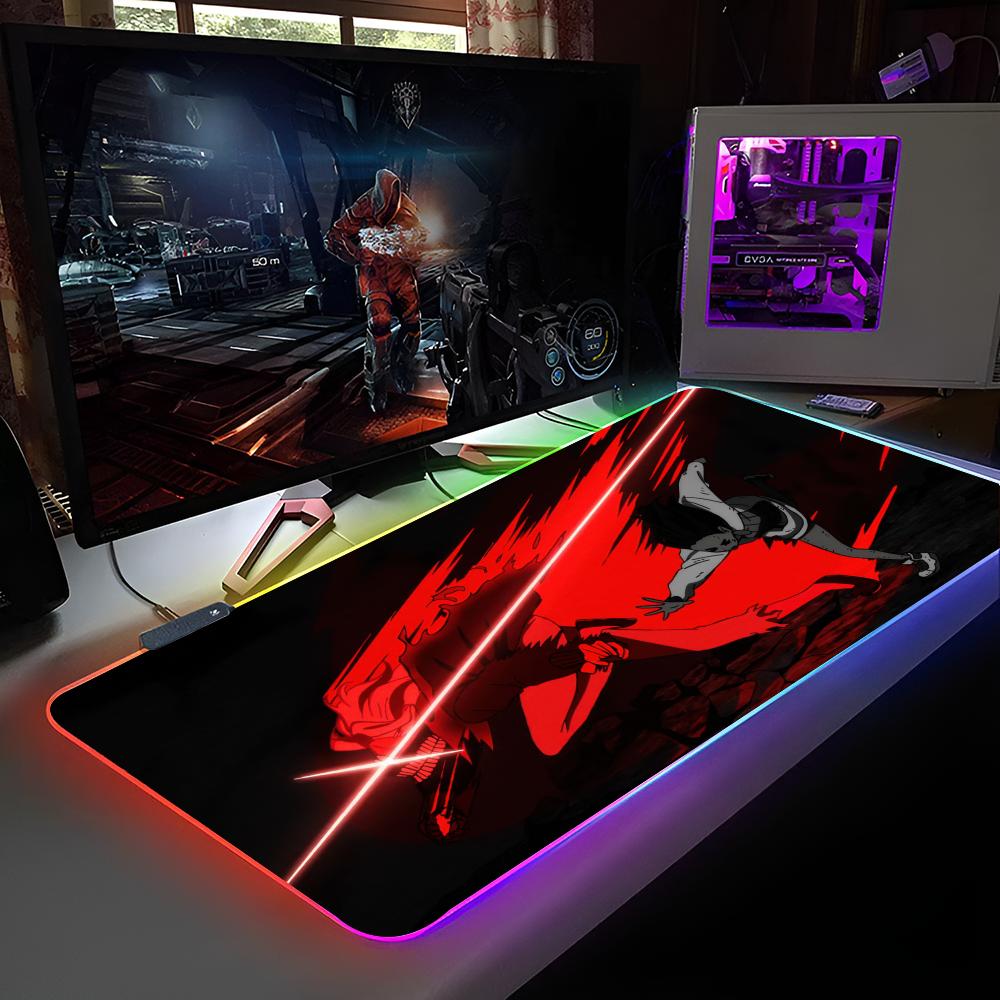 Anime D-Dandadanes Mouse Pad RGB Backlit Mouse Pad Laptop Mouse Pad Laptop Gamer Computer Desk Gaming Accessories