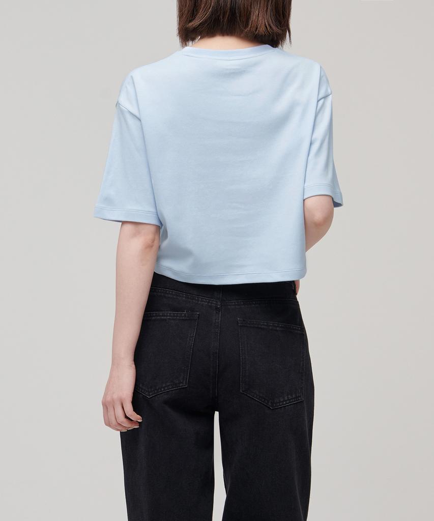 MUSINSA STANDARD WOMAN Women'S Relaxed Fit Crew Neck Crop T-Shirt [Pastel Blue]