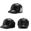 Men's Casual Faux Leather Winter Hat With Ear Protection For Cold Weather Comfort