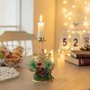 Christmas Pine Leaf Design Party Decoration Candlestick Elegant Star Shape Party Decoration 16/13cm