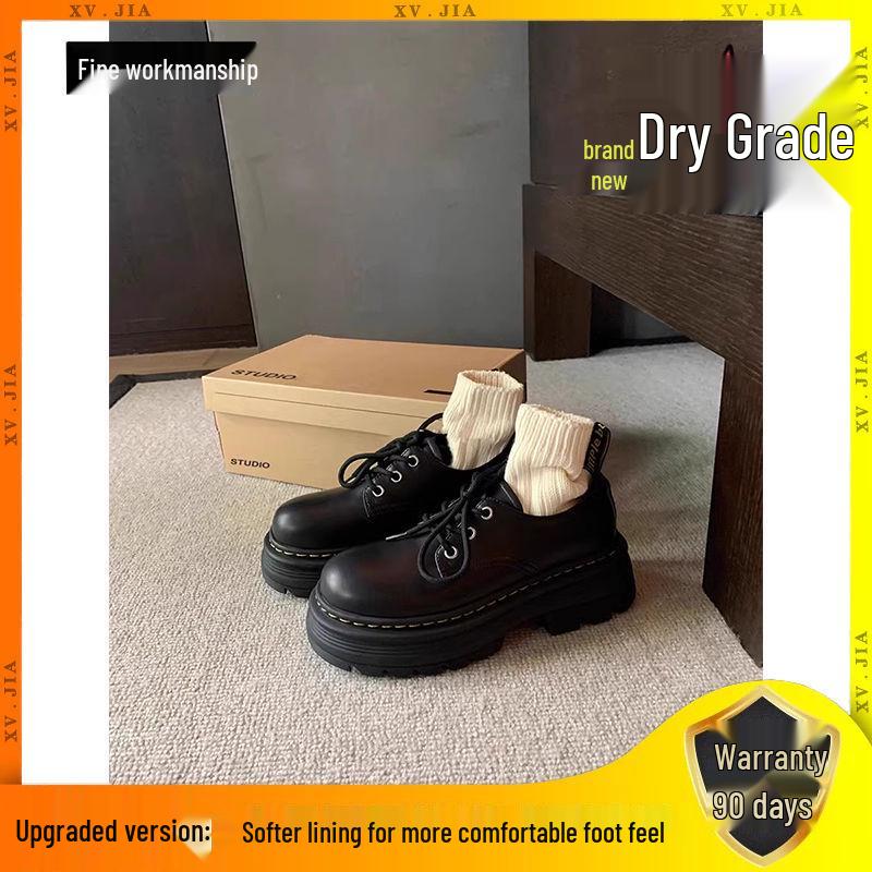 

Женские оксфорды на платформе из мягкой кожи – Осень/Зима 2025, Британский стиль, Обувь на шнуровке, увеличивающая рост. 36