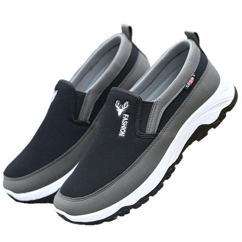 Mountaineering sole canvas shoes spring and autumn single shoes non-slip and wear-resistant one-pedal dad shoes soft sole one canvas shoes