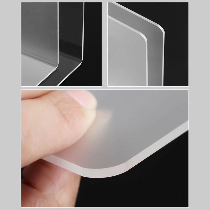 2 Pcs L-Shaped Transparent Book Ends Fall-resistant Acrylic Book Ends Clear Acrylic Bookends for Shelves Organizer