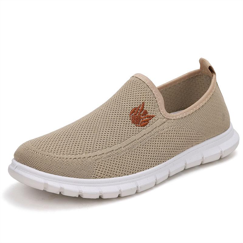 Yuxing Shoe Factory Men's Fly Knitted Walking Shoes PVC Sole Non-slip Design Lightweight and Breathable Daily Walking