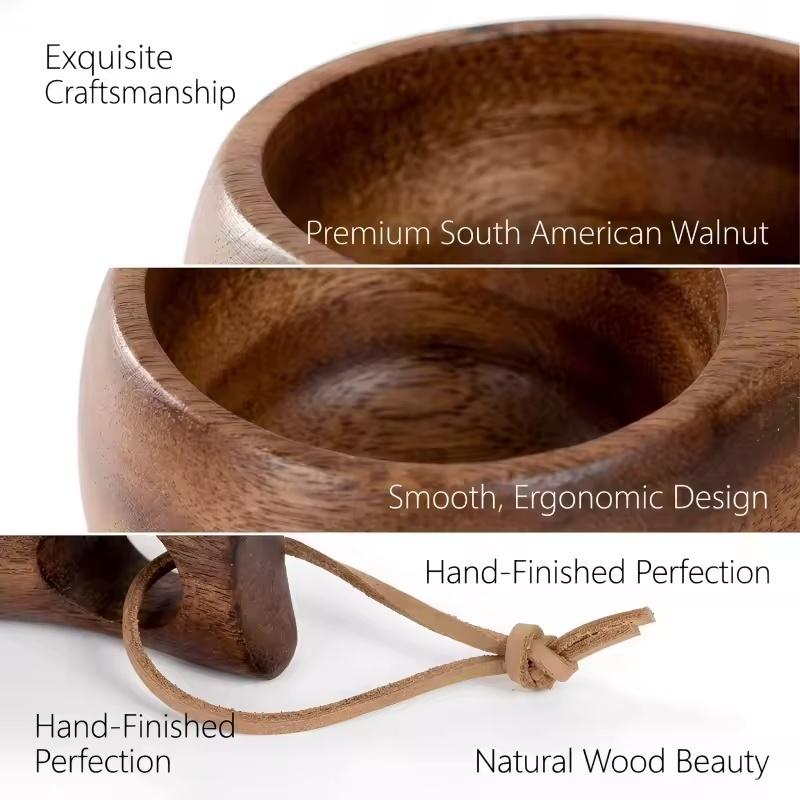 Nordic Style Finland Wooden Mug, Handmade Outdoor Camping Travel Coffee Beer Cup Portable Drinkware