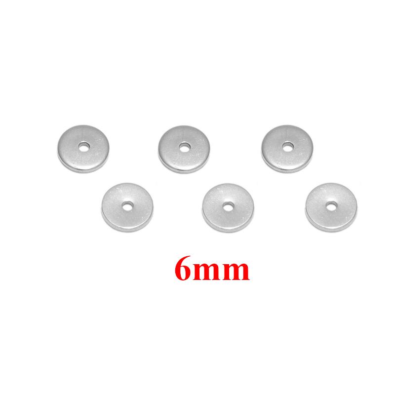 

20Pcs Stainless Steel L Flat Spacers Loose Beads Round DIY Jewelry Bracelet Making Necklace Findings Supplies Accessories