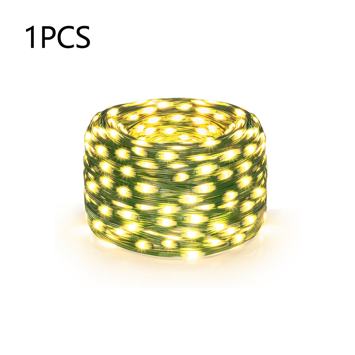 

1-3 шт. Светодиодная лента 10 м-100 м Зеленый кожаный провод Сказочная гирлянда 8 режимов Уличная водонепроницаемая Сад Газон Рождество Свадебный декор 100M 800LED