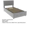 Upholstery Bed 90 X 200cm Height-Adjustable Headboard Large Space Ergonomic Children Design Hydraulic Single with Slatted Frame Home Furniture Flat