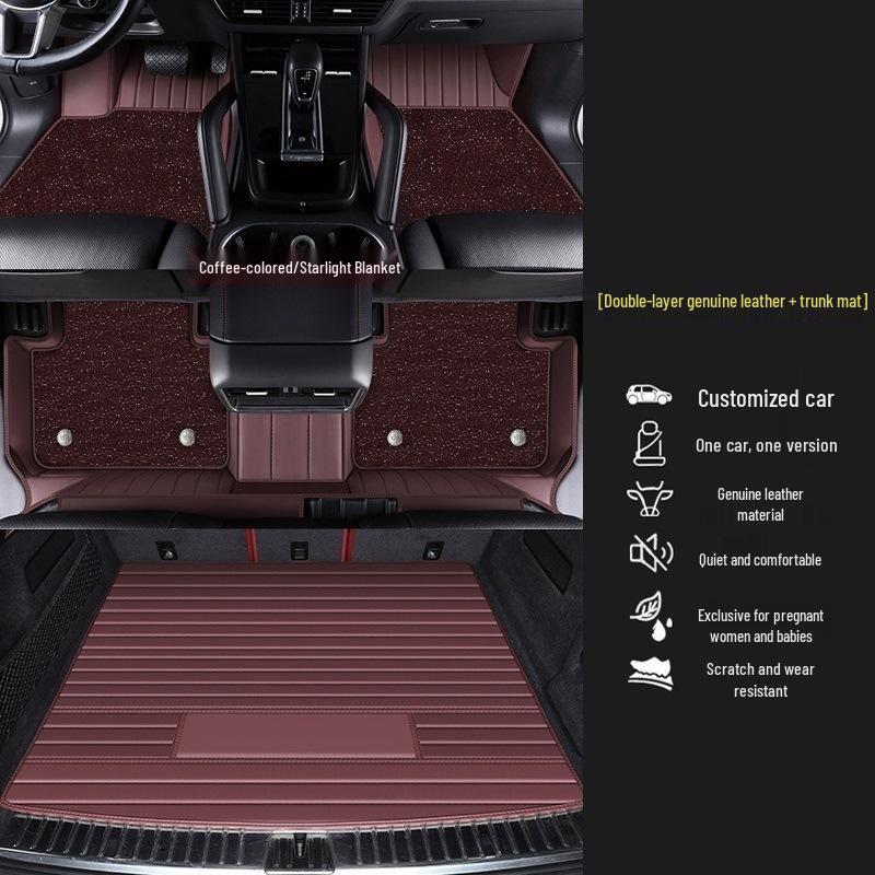 Genuine Leather Surround Car Floor Mats for AITO Huawei Wenjie M7 M5 M9