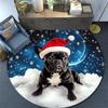 French Bulldog Round Area Rug,Carpet Rug for Living Room Bedroom Sofa Playroom Decor,Non-slip Floor Mat