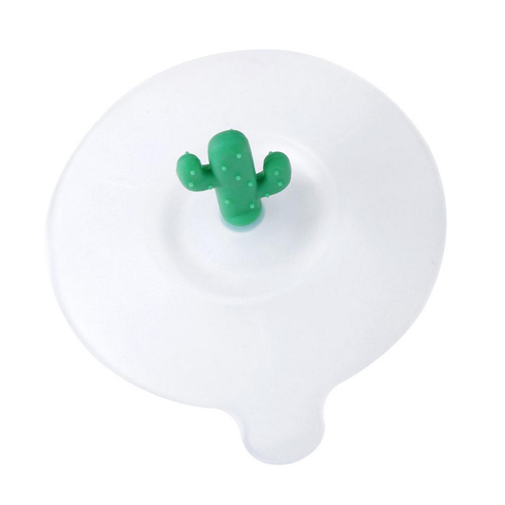 Silicone Cup Lid Cactus Decor Round Cute Dustproof Leakage Proof Multifunctional Cup Cover Grass