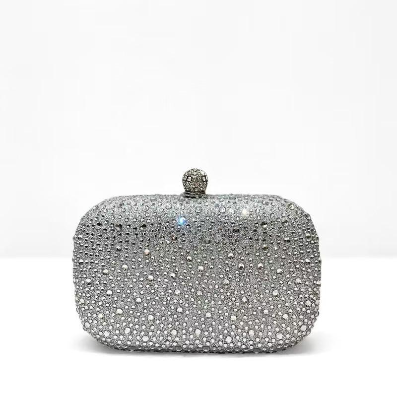 

2025 Ruby Rhinestone Wallet Mini Luxury Women Box Evening Bag Elegant Formal Party Fashion Shiny Handbag Crystal Clutch