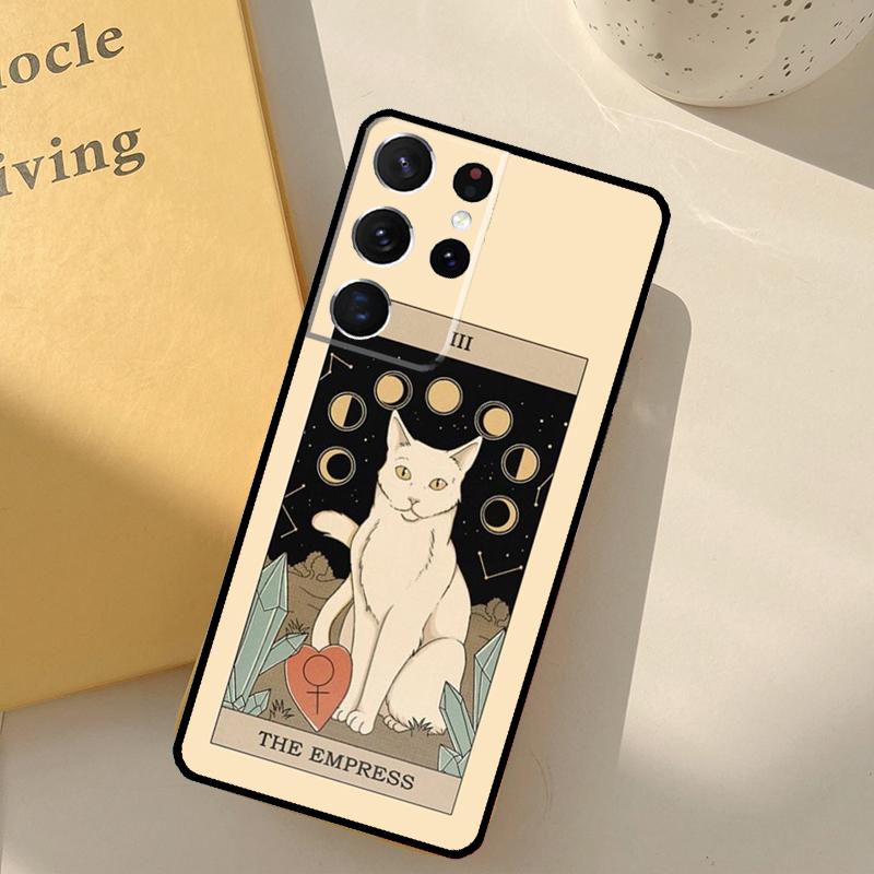 The Empress Tarot Cat Art Print Phone Case For Samsung Galaxy S25 S20 S21 S22 S23 S24 Ultra S9 S10 Plus S25 FE Cover Shell