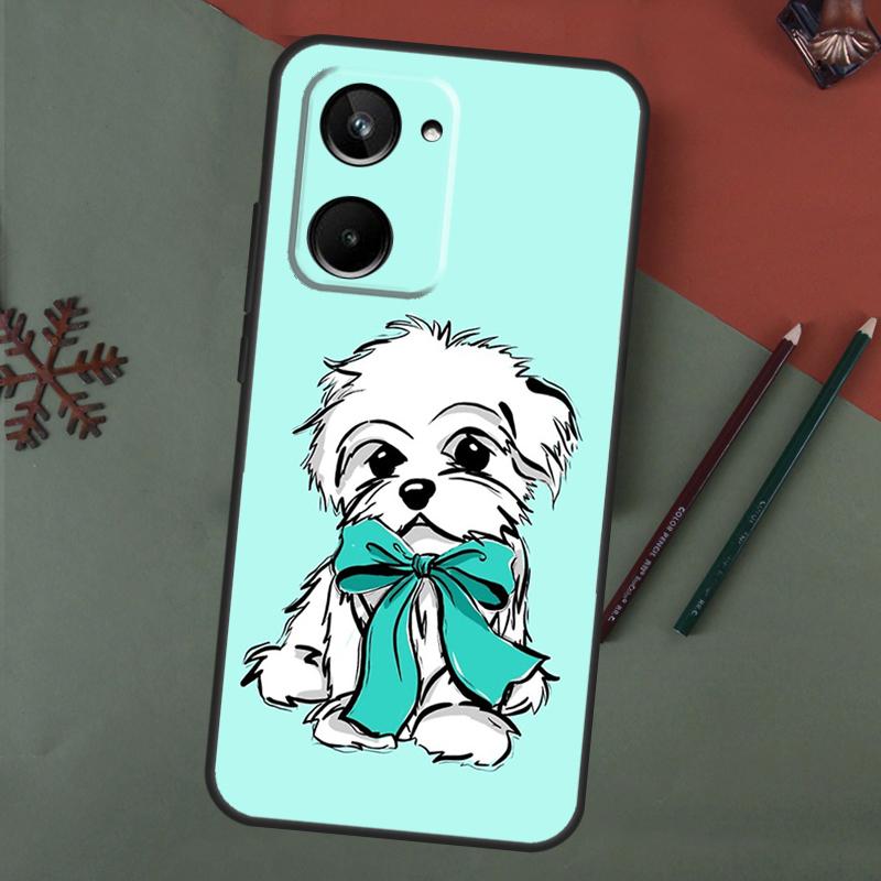 

Cartoon Maltese Dog Case For Realme C61 C53 C55 C33 C63 C51 C65 C67 C71 C75 11 12 13 14 15 Pro Plus GT6 GT7 Pro Realme C75 4G