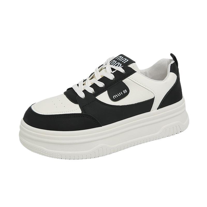 Muffin Platform White Shoes Women's Spring 2025 New Versatile Super Fire Explosion Bread Shoes Heightening Casual Board Shoes