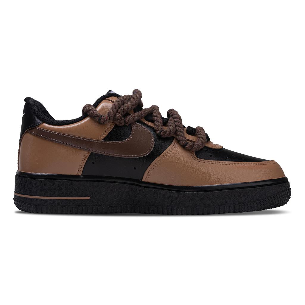 Nike Air Force 1 Galloping Into A New Journey Abrasion Resistant Low Top Skateboard Shoes Unisex Black Brown CW2288-001(Team691--)