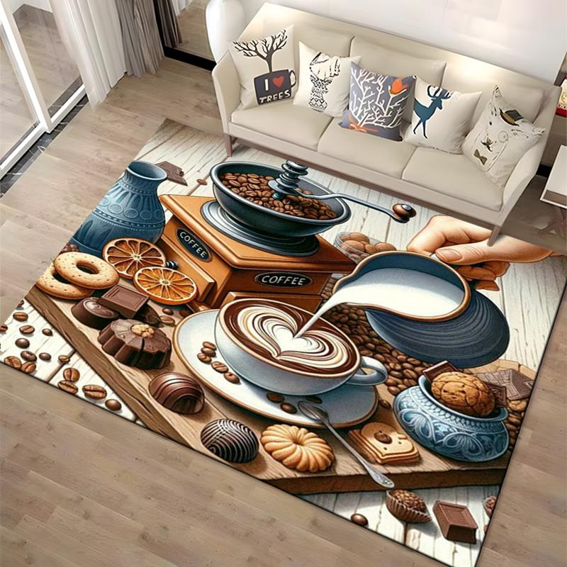 15 Size Coffee Cup Landscape Area Rugs Carpet for Home Living Room Bedroom Sofa Doormat Decoration Non-slip Kids Mats Gifts