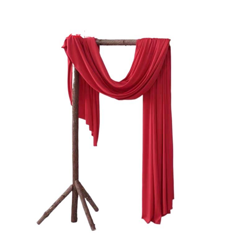 Burgundy Wedding Stair Handrail Drapes with Pull Flower Banners