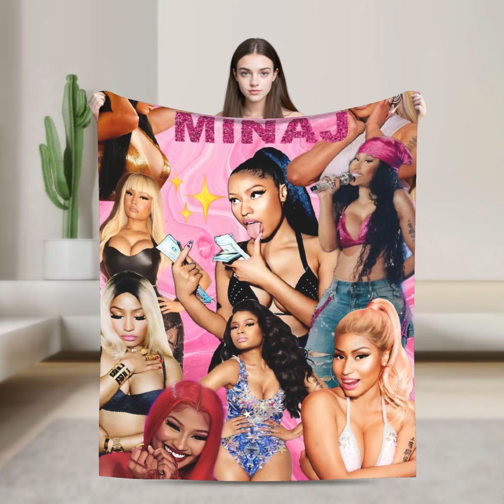 Nicki Minaj Pink Friday 2 Tour  Soft Blanket  Travel Office Plush Throw Blanket Pattern Outdoor Flannel Bedspread Sofa Bed Cover