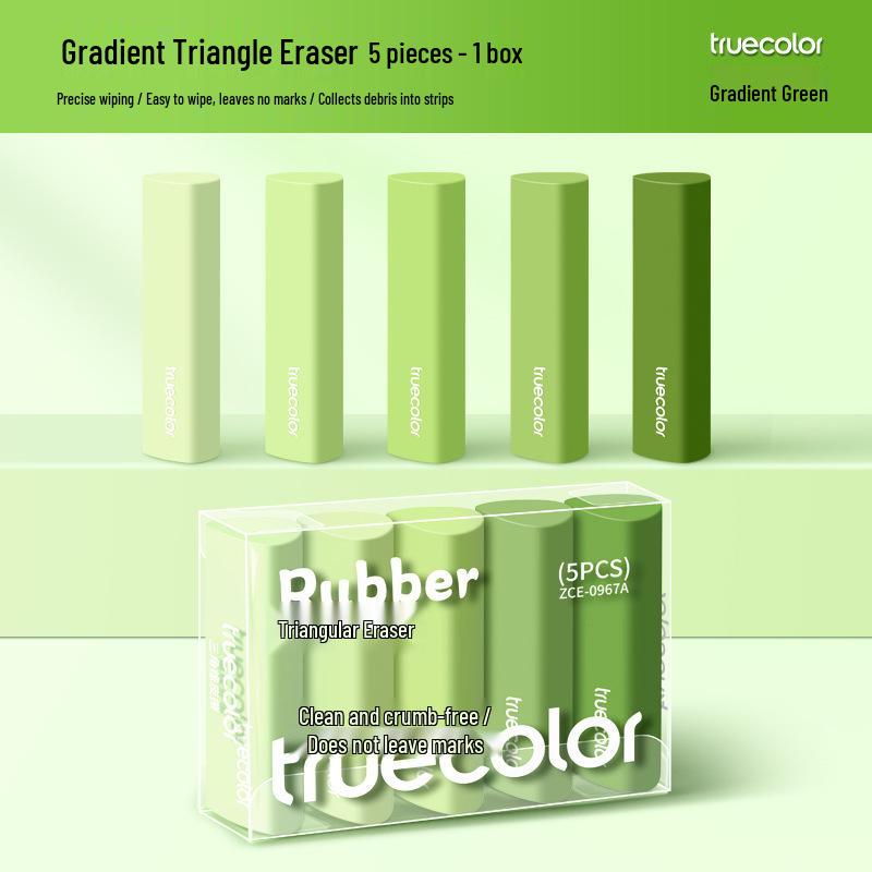 Chip-Free True Color Triangle Eraser for Kids - Clean and Mark-Free