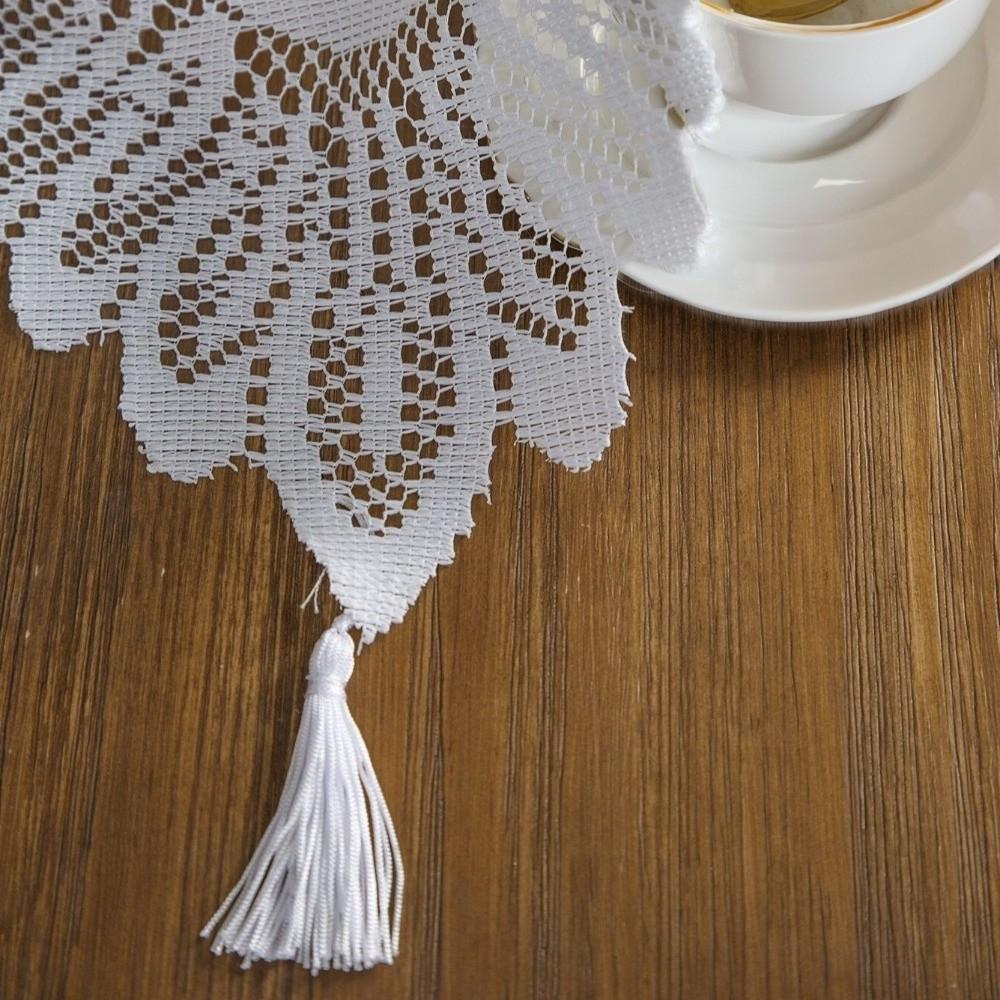 With Tassel Table Runner Lace Table Decoration Retro Dining Table Mat  Home Decoration