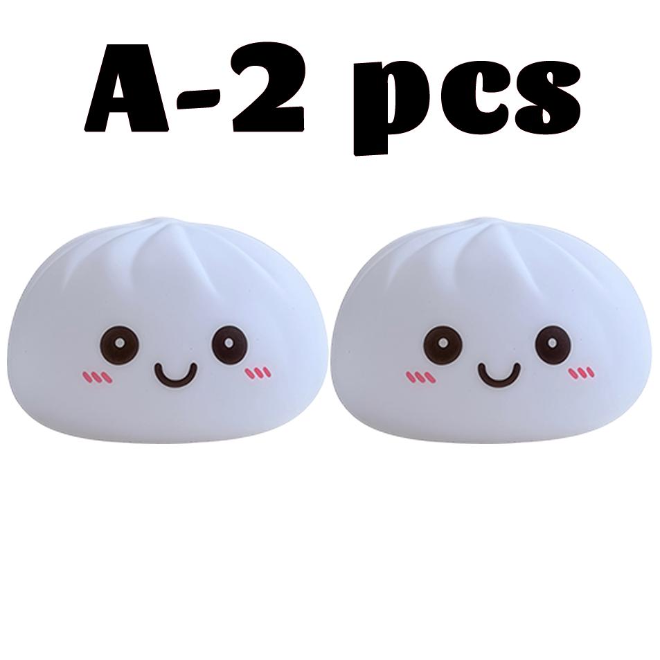 2027 Simulation Dumpling Squishy Night Light Soft Lightup Bubble Spitting Bun Birthday Gift Colorful Dumping Toy Squishy Gifts