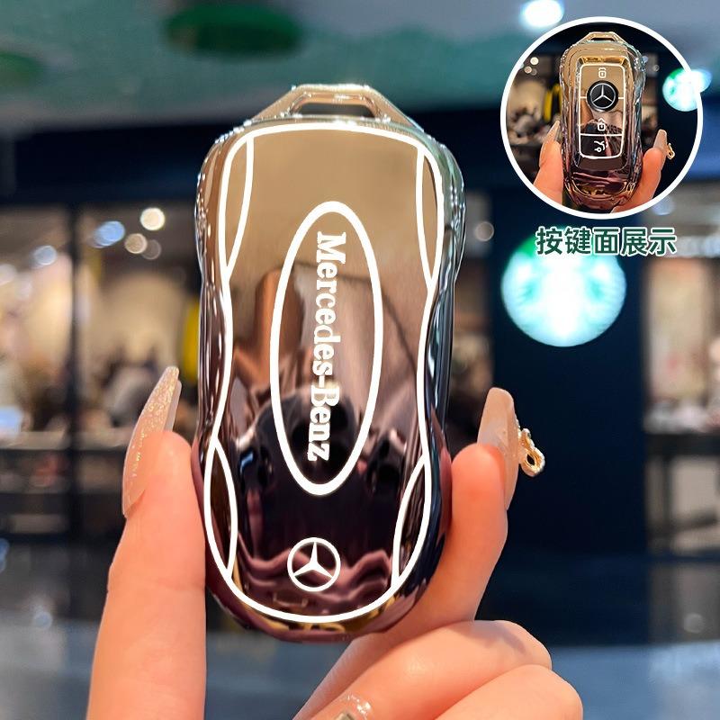 GLC GLB Auto Creatieve Styling Kleurverloop Sleutelhoes Hoes TPU Schaal Voor Mercedes Benz A C E S G GLS CLA Klasse W213 W203 W211 W205 W1