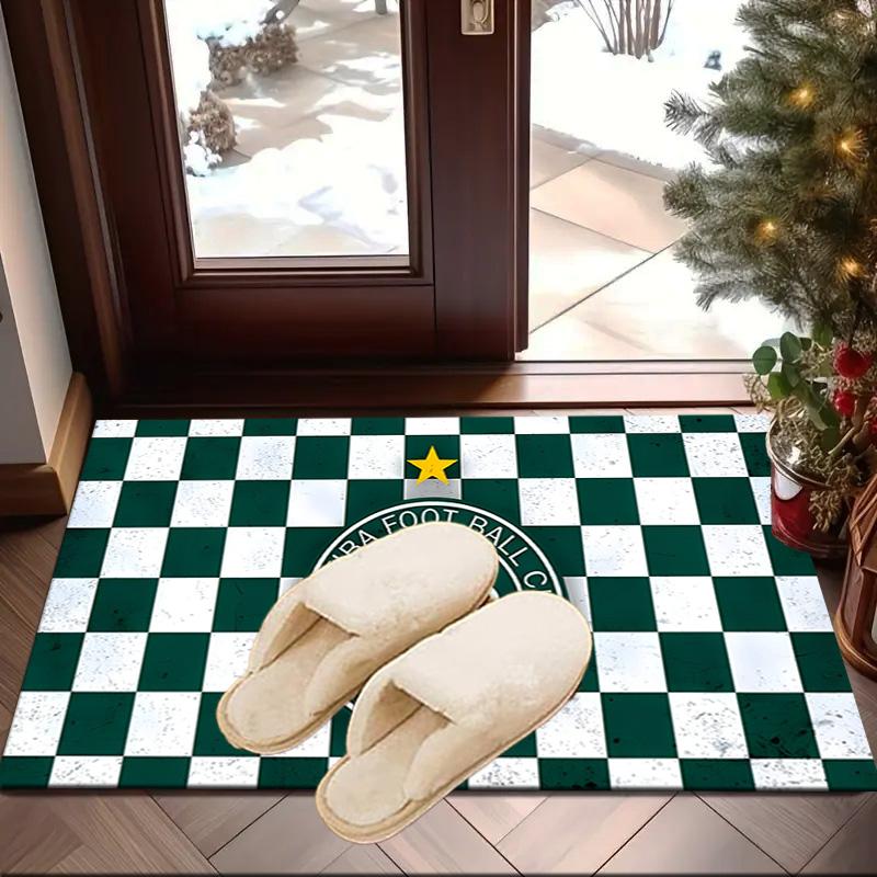 Green Football Club Emblem Printed Area Rug for Office, Chair Rug, Decorative Carpet Floor Mat, Large Size Fan gifts Christmas gifts