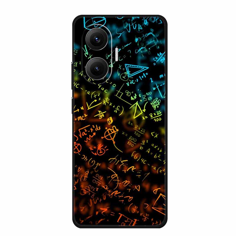 Black Silicone Case For Redmi Turbo 4 Pro A5 4G Case Cartoon Cat Soft Back Cover For Xiaomi Poco X7 Pro C71 Poco M7 4G Plus Case