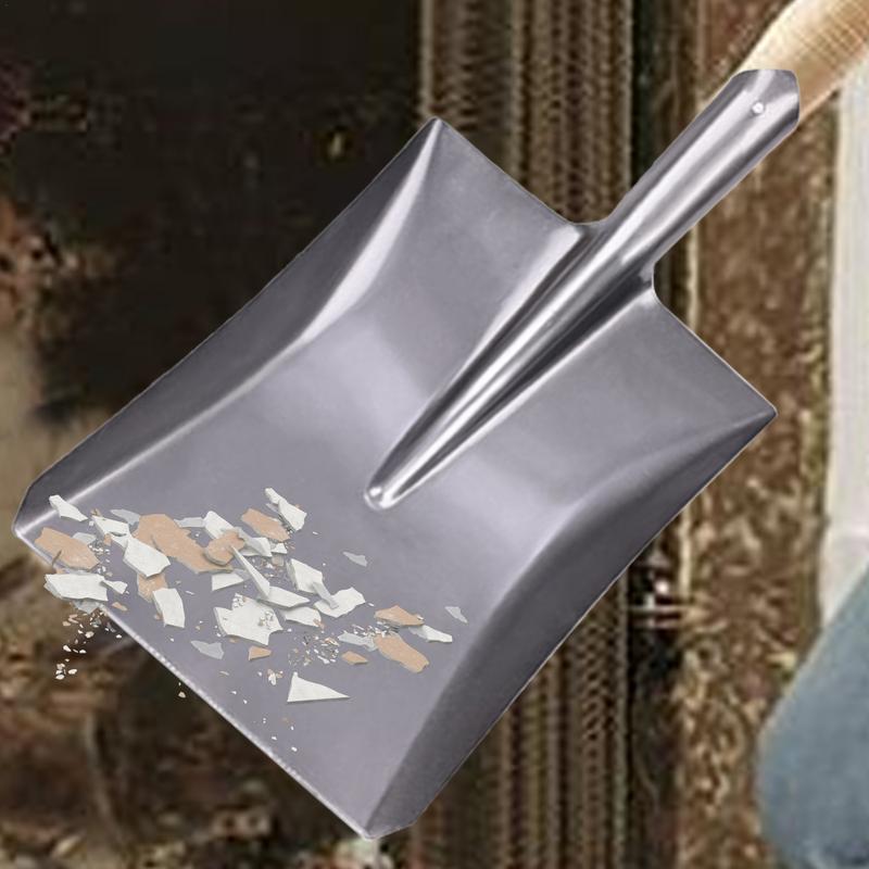Metal Shovel Long Garden Shovel Heavy Duty Snow Shovel Ergonomic Metal Transfer Shovel Sturdy Multipurpose Flat Shovel For