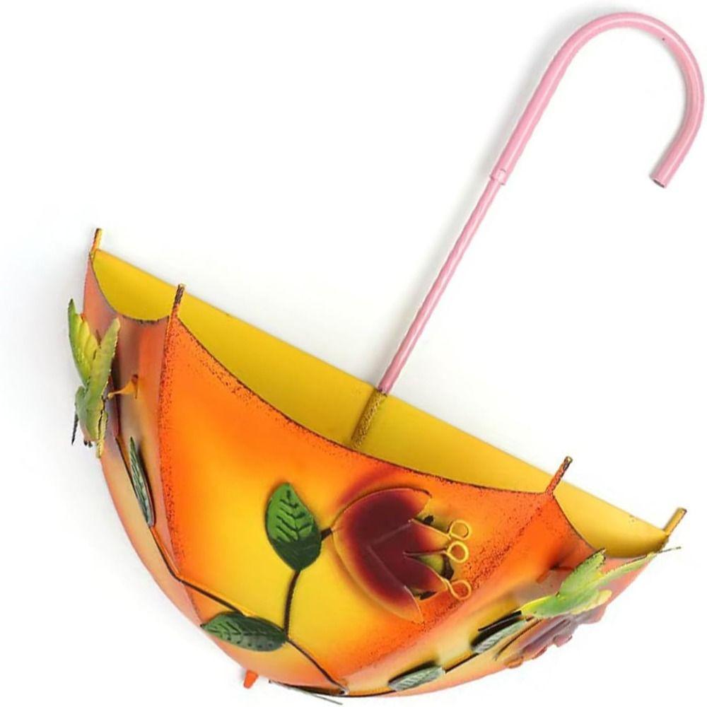 Painted Floral Hanging Flower Pot Metal Railing Plant Basket Wall Hanging Planter  Porch Railing