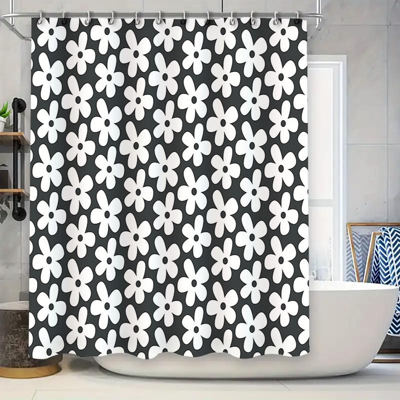 

Floral Shower Curtain Botanical Bathroom Decor Vintage Flower Pattern Waterproof Fabric Liner Farmhouse Style Modern Washable Ba W60H190(CM)-1 Pcs