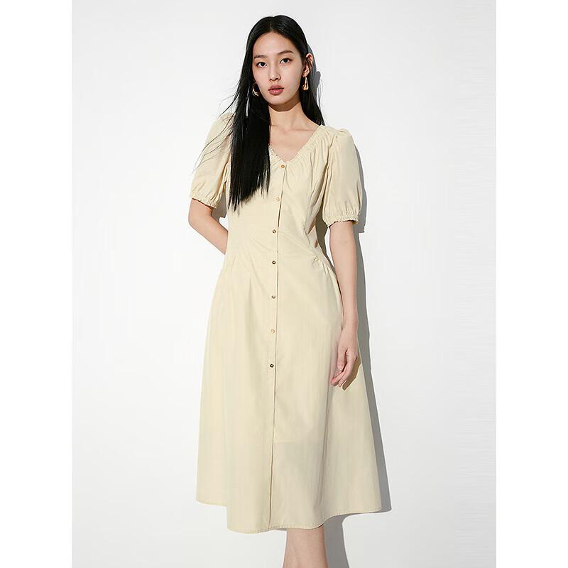 

Peacebird Women s V-Neck French Style Midi Dress S