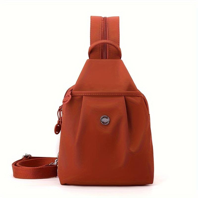 

1pcs Oxford Fabric Casual Crossbody Chest Bag Lightweight Travel Shoulder Backpack for Outdoor Hiking Fashi backpack 30x21x14cm помаранчевий