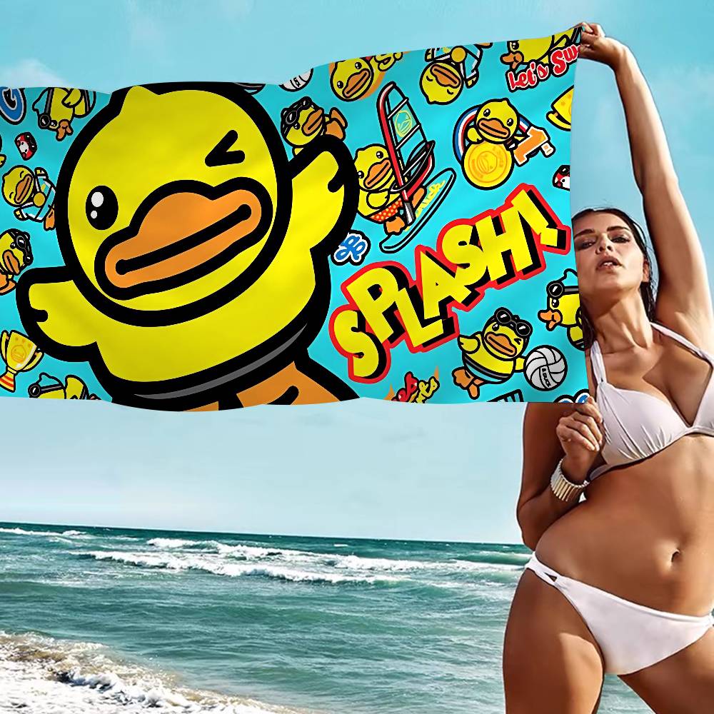 

Brand B-B D-Duck Microfiber Printed Beach Towel Mountain Climbing Yoga Beach Swimming Running Absorbent Soft Towel W40*H60(CM)