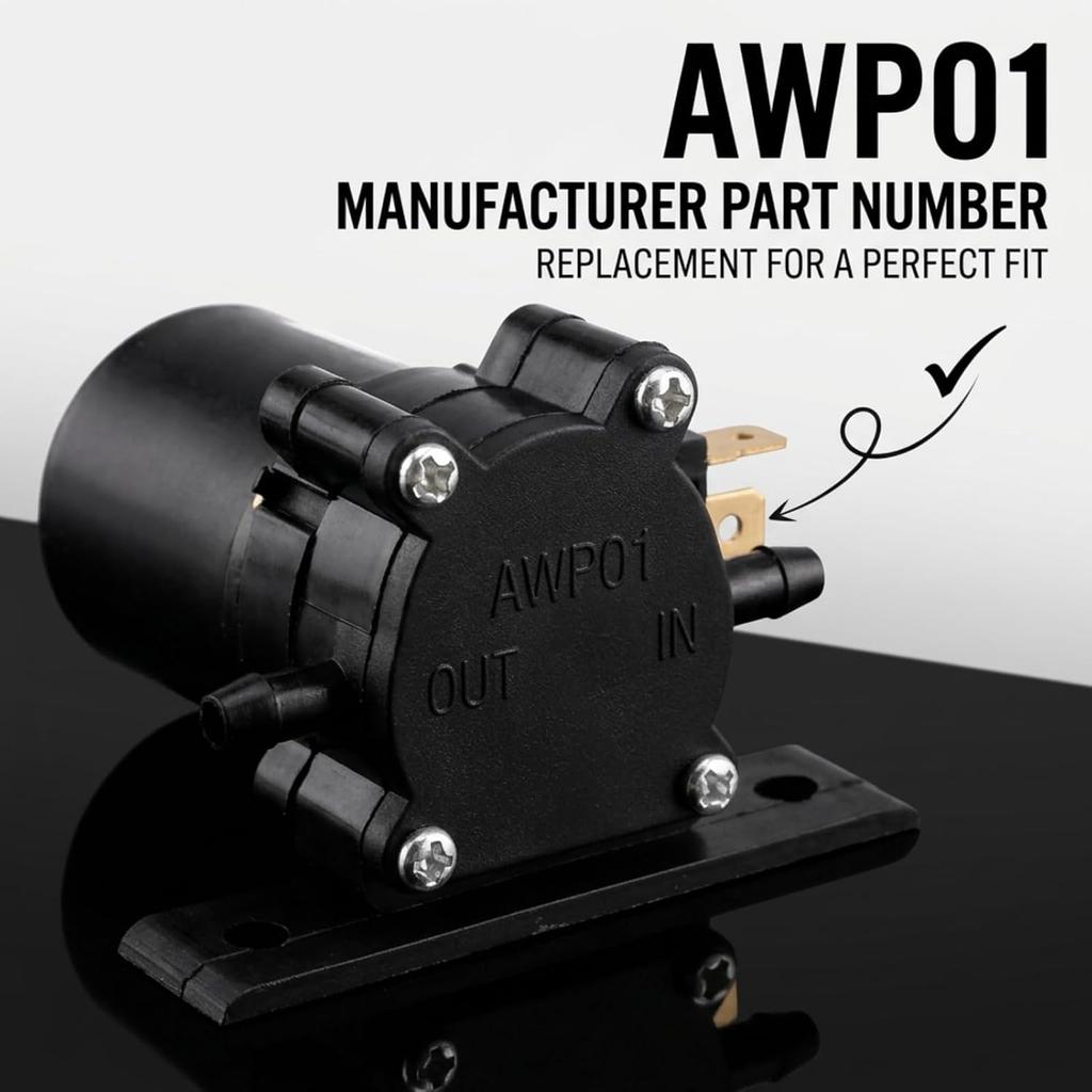 Yosoo Health Gear Windshield Washer Pump, Universal, Black, Plastic, 12v, AWP01