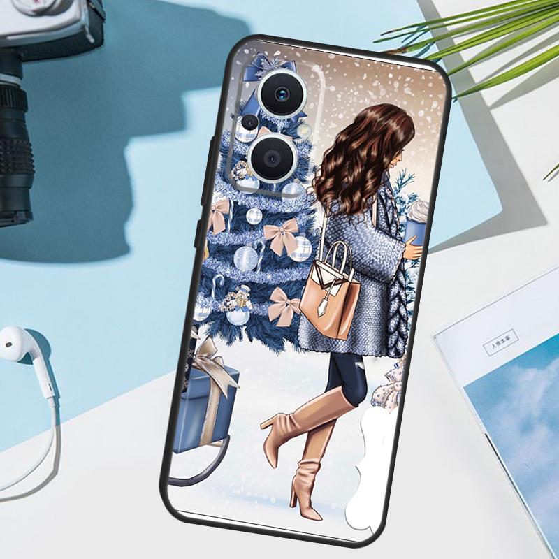 Fashion Girl Merry Christmas Cover For OPPO Reno 11 Pro 10 12 13 14 14F 13F 12F 11F 7 8 Lite OPPO Find X6 X5 X8 X9 Pro Case