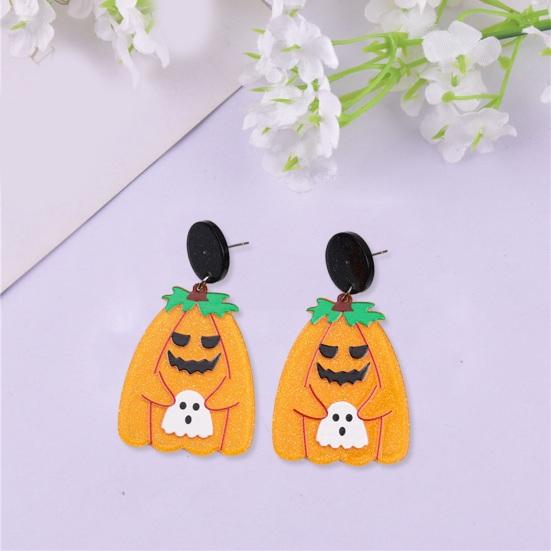 Orecchini pendenti fantasma pastello, simpatico regalo di Halloween, gioielli fantasma Kawaii, orecchini luna e stella, orecchini fantasma timidi, orecchini di Halloween - Italia