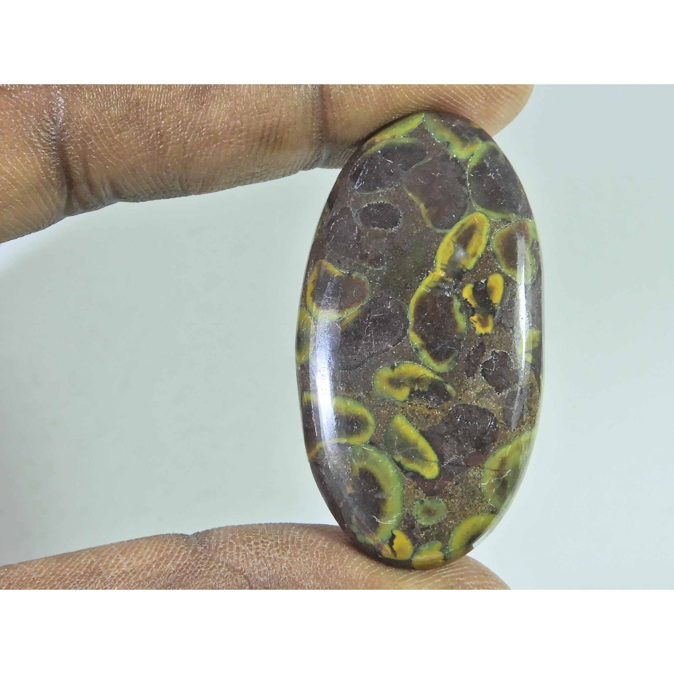 24x45x06 мм Натуральный Фруктовый Яшма Овальный Кабошон Россыпной Самоцвет 62 карата. Б-344