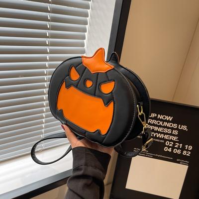 Trendy New Halloween Funny Messenger Bag Niche Design Pumpkin Bag Shoulder Bag