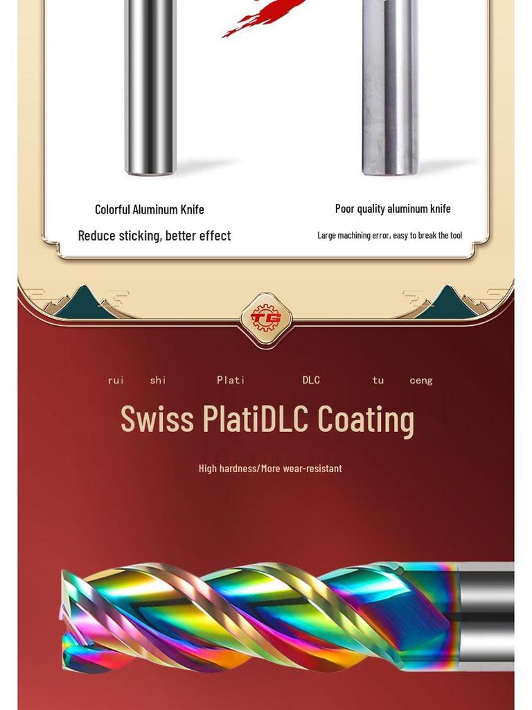 Tiangong 3-Blade 55° Carbide Aluminum Milling Cutter for CNC