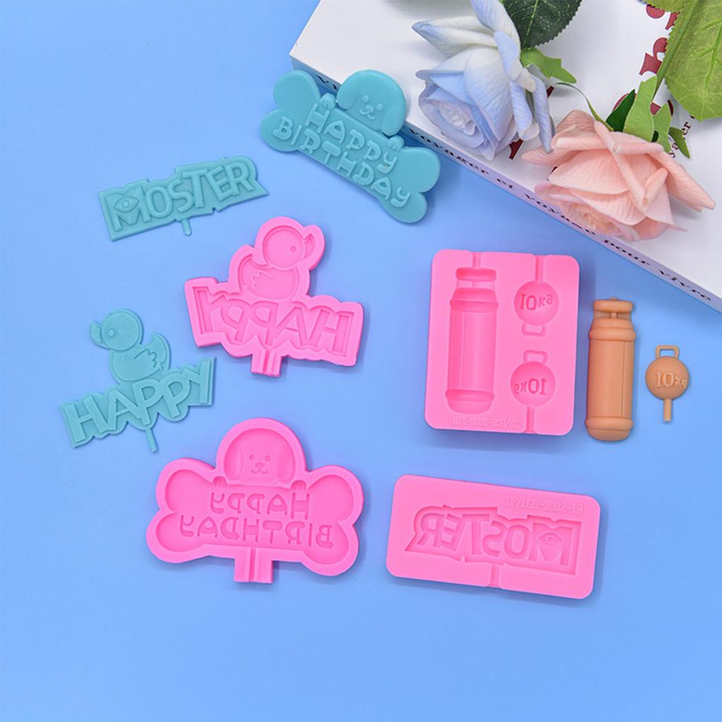 Silicone Chocolate Moulds Happy Birthday Shape Chocolate Candy Molds Baking Tools Non-stick Silicone Material for Baking