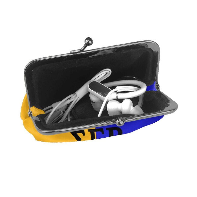 Sigma Gamma Rho 1922 SGR Print Mini Leather Purse Small Change Pouch with Kiss-Lock Clasp Closure Buckle Wallet for Women Gifts