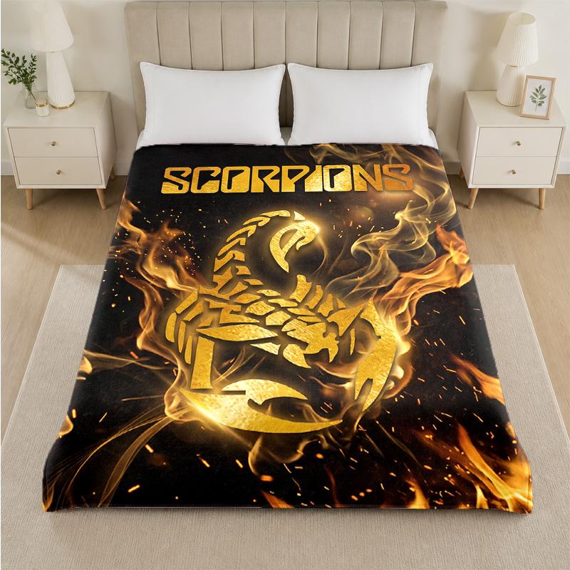 Scorpions Print Flannel Blanket Cozy Lightweight Plush Throw Blanket For Bed Sofa Household Use